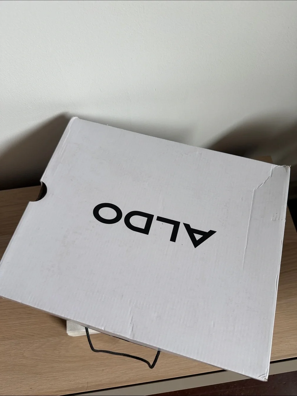 Aldo White Box with Black Logo